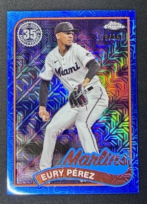 Eury Perez - 2024 Topps Series2 #2T89C-82 Silver Pack Blue Mojo Refractor/150