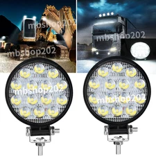 Pair 4" inch Round LED Work Lights Bar Spot Flood Fog Driving Lamp Offroad SUV