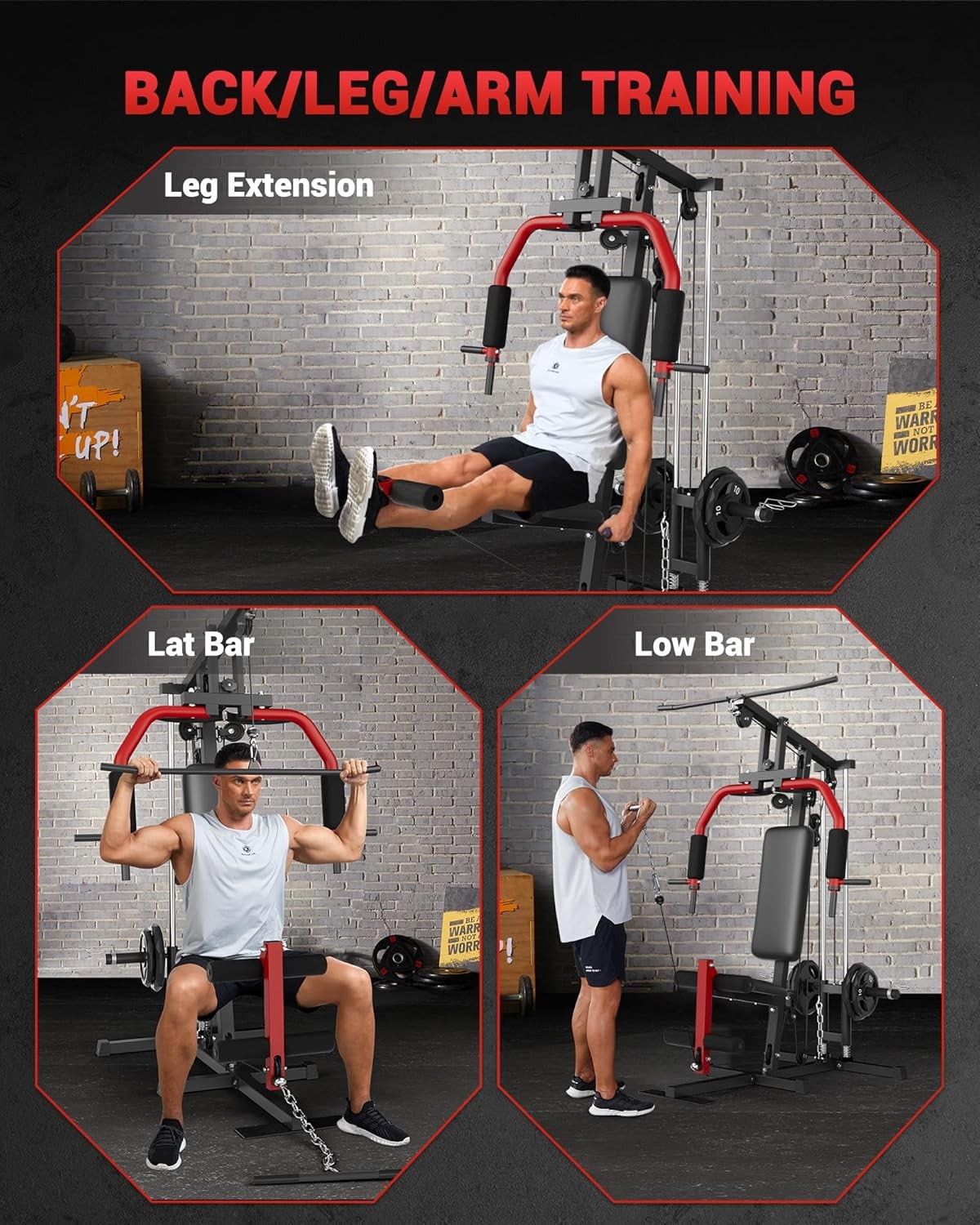 Home Gym Station with 400lb Capacity - Space-Saving Full Body Workout Machine