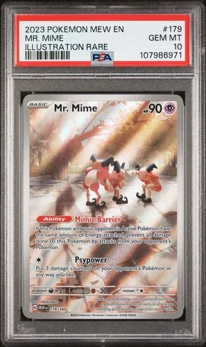 2023 POKEMON MEW EN-151 ILLUSTRATION RARE #179 MR. MIME PSA 10