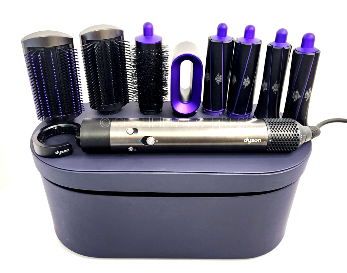 dyson airwrap 紫色 ヘアドライヤー セット Dyson Airwrap Styler Complete Purple/Black with Attachments (USED