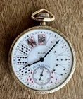 Antique Elgin Central City Gold Plated Playing Card Face Gambler Pocket Watch