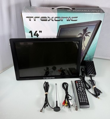 Trexonic TRX-14D Rechargeable Portable 14'' LED TV Black HDMI/SD/USB/VGA/AV - USA