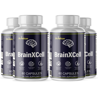BrainXCell- Brain Support - 4 Bottles - 240 Capsules