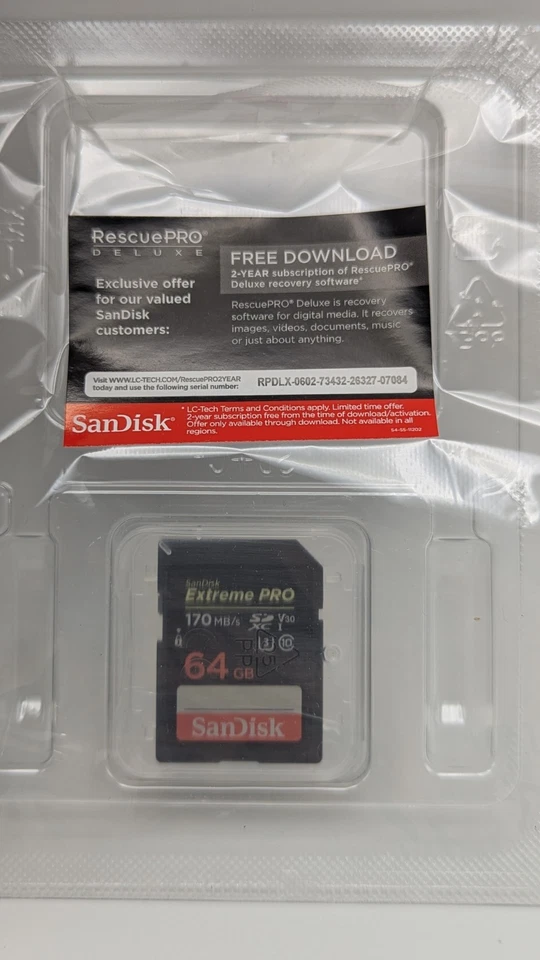 Tarjeta de memoria SanDisk Extreme PRO 64 GB UHS-1 SDXC hasta 170 MB/s, clase 10, U3, V3 Foto 2 de 3