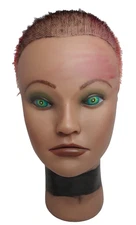 MANNEQUIN HEAD CLIC COSMETOLOGY GREEN EYES BROWN