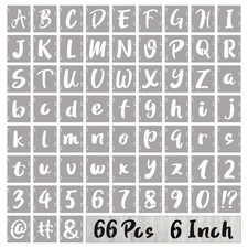 BAMIDELE 6 Inch Letter Stencils and Numbers, 66 Pcs Reusable Plastic Alphabet...