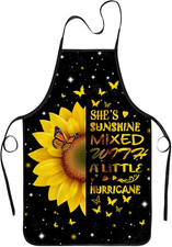 Funny Sunflower Aprons for Women Yellow Aprons Cute Cooking Apron Kitchen Bak...