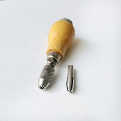 Jeweler Pin Vise Vice Wooden Handle with Chuck Twisting Wire Wrapping Drill Tool