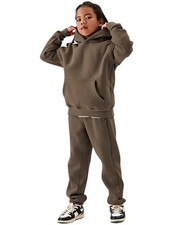 Unisex Fleece 2 Piece Outfits Girls Boys Hooded Sweatshirt and Jogger Sweatpa...