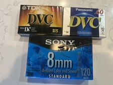 Mini Digital Video Cassettes. Lot Of 3. TDK, Panasonic & Sony. Sealed. 60-120 LP