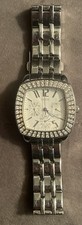 Beautiful GUESS Women's Silver-Tone Bracelet Watch, Crystal Bezel, Analog Quartz