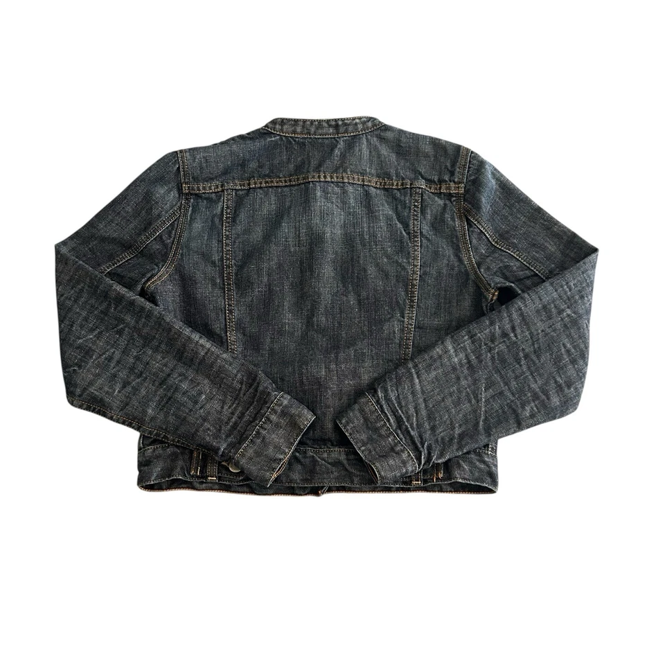 Chaqueta de mezclilla Banana Republic para mujer mediana lavado oscuro premium jean abrigo chaleco Foto 3 de 4