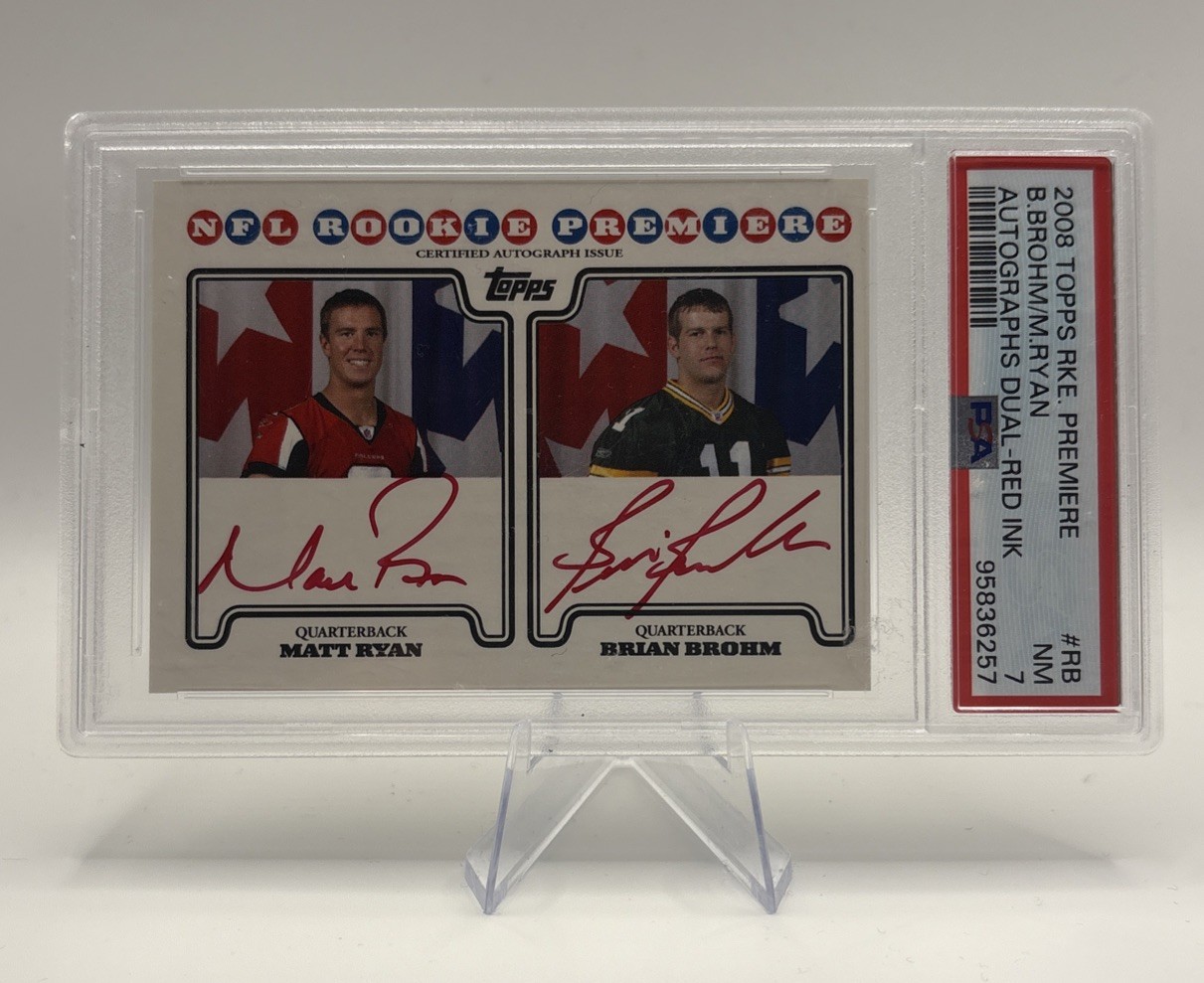 MATT RYAN BRIAN BROHM 2008 TOPPS ROOKIE PREMIERE RC RED INK AUTO SP PSA 7