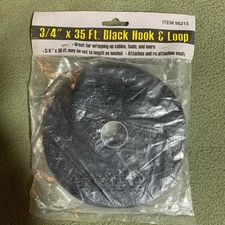 Harbor Freight Tools 3/4 In. X 35 Ft. Roll Hook And Loop Cable Tool Strap, Black