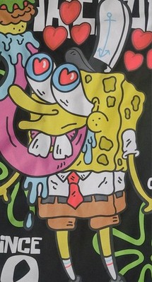 SpongeBob SquarePants X Neff T-Shirt Men's Sz Large Square Since 1999 Tee