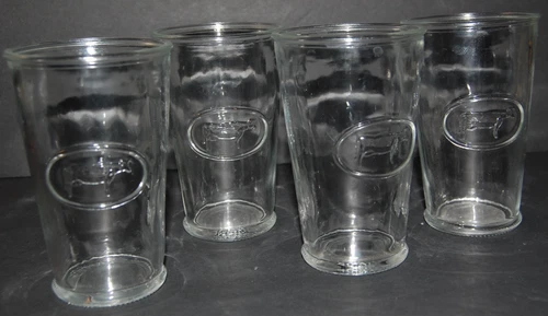 4 Vintage MILK COW Embossed Motif 5” CLEAR Tumbler Glasses Canada