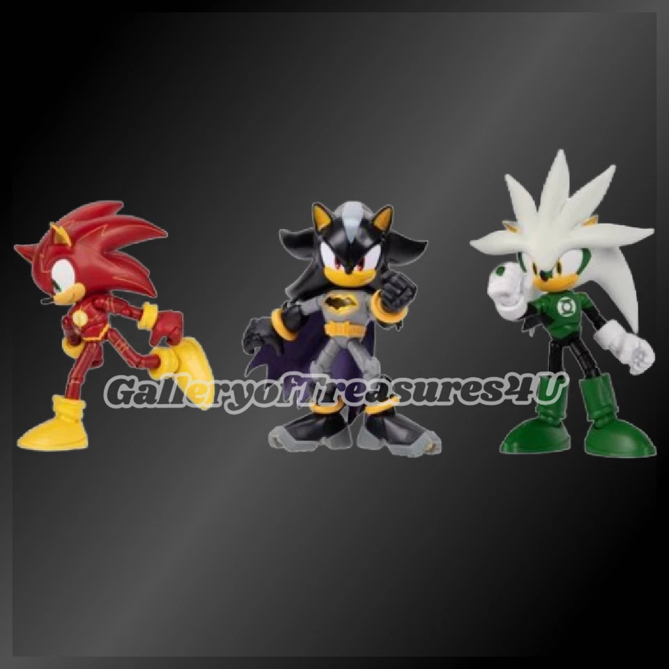 DC x Sonic the Hedgehog 4 Pack Power vs Speed Batman Shadow Darkseid The Flash - Image 4 of 4