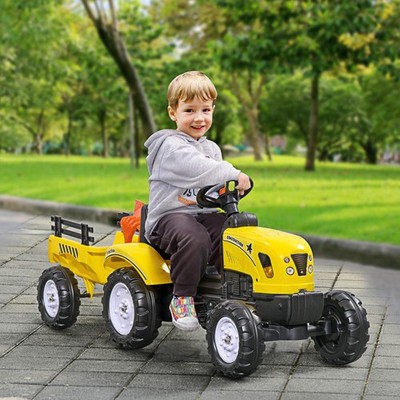 Kinder Tret Go Kart Aufsitz Traktor mit Schaufel & Rechen vier Räder Kinderspielzeug