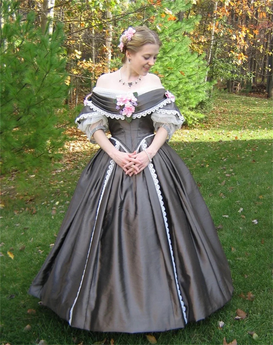 1860s Renaissance Victorian Prom Dress Civil War Southern Belle Princess  Rococo