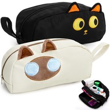 2 Pieces Cat Pencil Case, 3-Layer Large Capacity Pencil Pouches with Zipper, ...