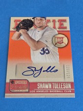 SHAWN TOLLESON 2013 PANINI AMERICA'S PASTIME BASE SET ROOKIE AUTOGRAPH CARD #274