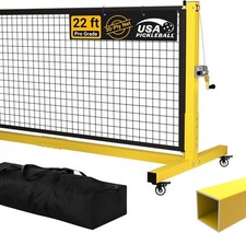 Pro Pickleball Net with Wheels and Hand Winch Tournament Regulation Size Anti-Sa