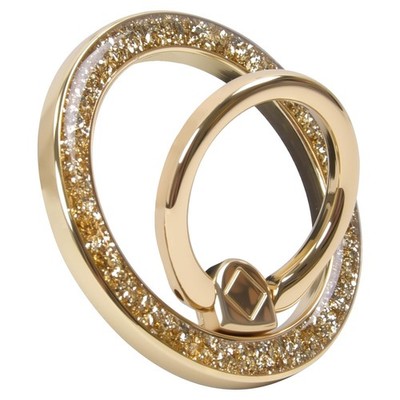 Magnetic Phone Ring for MagSafe Grip [Super Magnet] Gold Twinkle Design