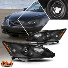 For 07-09 Lexus ES350 OE Style Black Housing Amber Corner Projector Headlights
