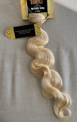 9A Plus Brazilian Virgin Remy Hair Weft 100g  22  Gold Bundle Bleach Safe Wavy