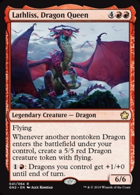1x Lathliss, Dragon Queen Light Play, English Magic Game Night 2019 MTG Magic