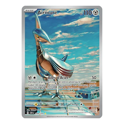 Airmure 209/191 🇫🇷 Carte Pokémon EV08 Étincelles Déferlantes EV8 AR Art Rare - Photo 1/4