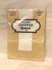 Vintage 80  s Berkshire Ultra Sheer Stockings Wh. 10 Med. Lace Top Sandalfoot