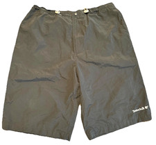 Timberland Men s L Vintage Nylon Cotton Shorts Charcoal Toggle Waist Y2K Style