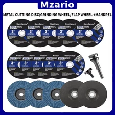 15Pcs 75mm Cut-Off Wheel Flap Disc Grinding Wheel With Mandrel For Angle Grinder