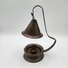 Antique metal brass chamberstic Candle holder candle hammered conical snuff