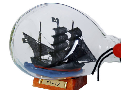 Henry Avery's Fancy Pirate Ship in a Glass Bottle 7" - Picture 3 of 6