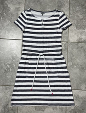 Talbots Navy White Santorini Striped Active Dress Pocket Drawstring Preppy S