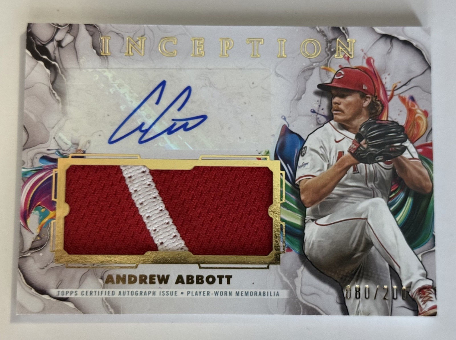 Andrew Abbott 2025 Topps Inception/200 Auto Patch/Cincinnati Reds