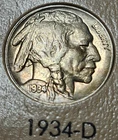 1934 D Denver Buffalo (Indian) Head Nickel Five Cents 5C .05