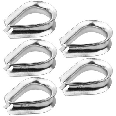 5 PCS 5/8 Inch Wire Rope Thimble M12 Stainless Steel Rigging & #1 Cables