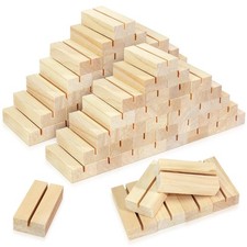 60Pcs 2.75x1.38 Inches Wood Table Number Stands, Wooden Place Card Holders, A...