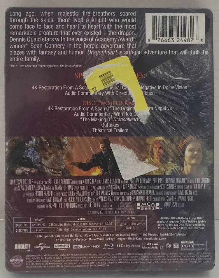 DragonHeart (Limited Edition Steelbook 4K Ultra HD + Blu-ray, 1996)(Dennis Quaid Foto 2 de 2