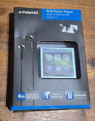 NEW - Polaroid PMP120-4BL Built-In Sports Clip Touch Screen Mp3 Player