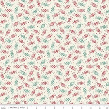 1/4 Yard 9  x42  Riley Blake "Merry Little Christmas" Peppermints Cream Cotton