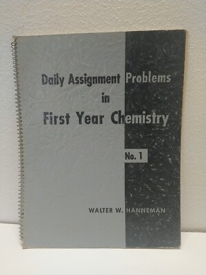 Daily Assignment Problems in First Year Chemistry Vintage 1959 School Workbook