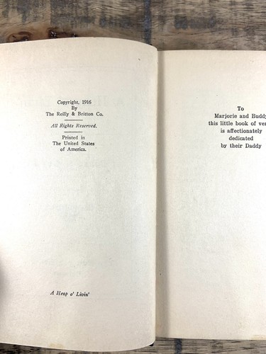 A HEAP O' LIVIN' by Edgar Guest ~ Antique Prose First Edition 1916 Reilly & Lee - Imagen 6 de 11