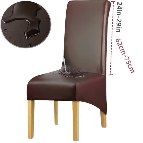 Large Dining Chair Covers Slip Cover Waterproof PU Leather Chair Pet Protector - Picture 40 of 52