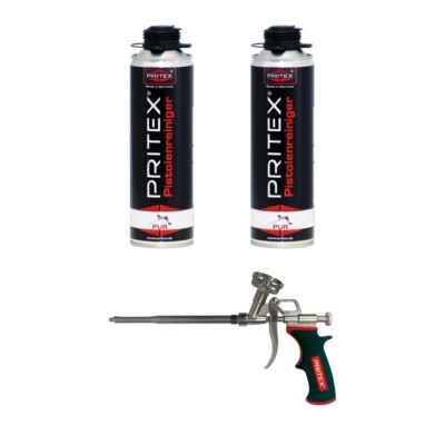 Bauschaumpistole inkl. 2 x Pistolenreiniger 500 ml