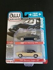 Auto World Target Exclusive 2 Pack Pony Power 1986 Mustang SVO 1969 Cougar XR7